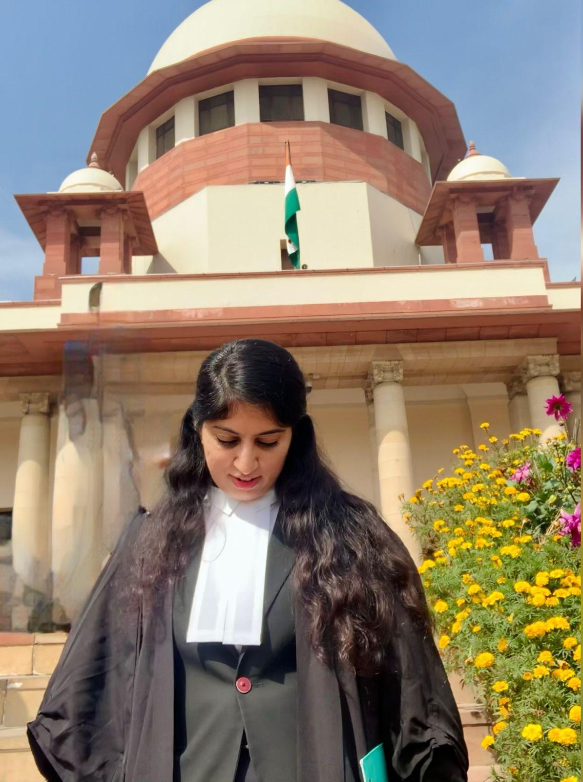 Advocate Sakshi Kaul at the Supreme Court of India